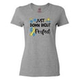 thumbnail image 1 of Inktastic Just Down Right Perfect Down Syndrome Awareness Ribbon Women's T-Shirt, 1 of 5