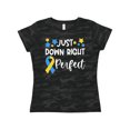 thumbnail image 1 of Inktastic Just Down Right Perfect Down Syndrome Awareness Ribbon Women's T-Shirt, 1 of 5