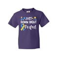 thumbnail image 1 of Inktastic Just Down Right Perfect Down Syndrome Awareness Ribbon Youth T-Shirt, 1 of 5