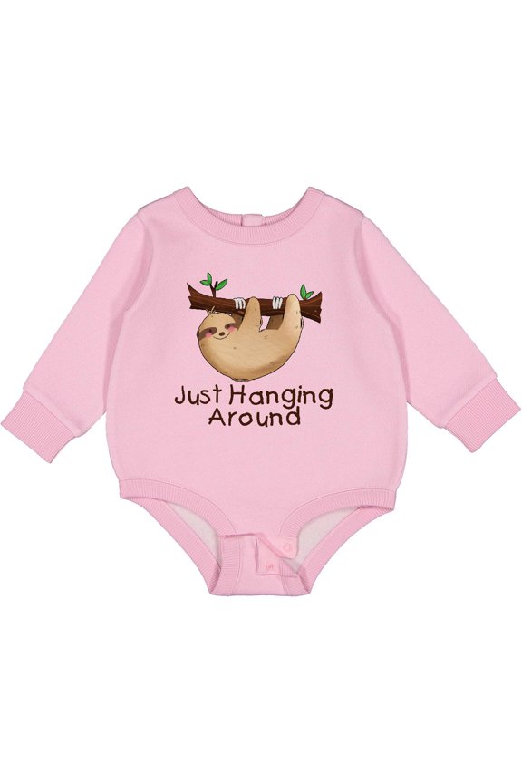 Just Hanging Around with Cute Sloth Baby Fleece Bodysuit