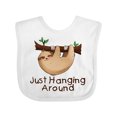 thumbnail image 1 of Inktastic Just Hanging Around with Cute Sloth Boys or Girls Baby Bib, 1 of 4