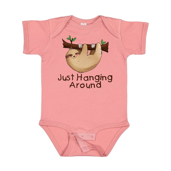 Inktastic Just Hanging Around with Cute Sloth Boys or Girls Baby Bodysuit
