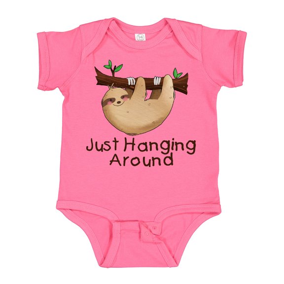 Inktastic Just Hanging Around with Cute Sloth Boys or Girls Baby Bodysuit