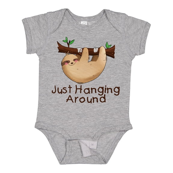 Inktastic Just Hanging Around with Cute Sloth Boys or Girls Baby Bodysuit