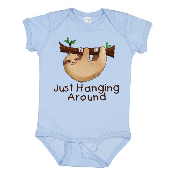 Inktastic Just Hanging Around with Cute Sloth Boys or Girls Baby Bodysuit