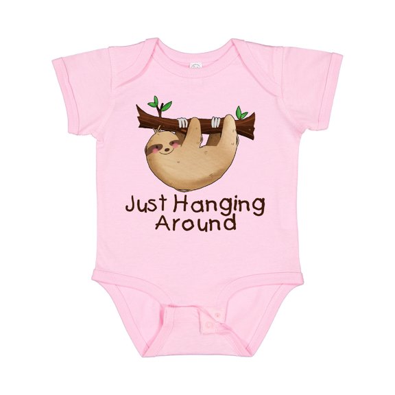 Inktastic Just Hanging Around with Cute Sloth Boys or Girls Baby Bodysuit