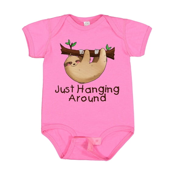 Inktastic Just Hanging Around with Cute Sloth Boys or Girls Baby Bodysuit