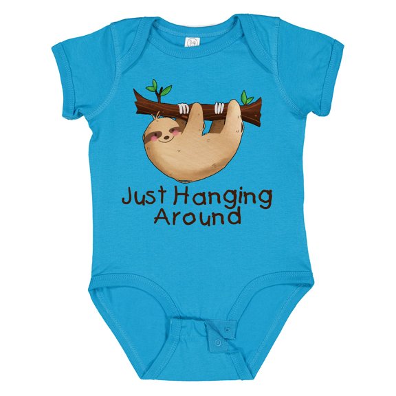 Inktastic Just Hanging Around with Cute Sloth Boys or Girls Baby Bodysuit