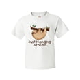 thumbnail image 1 of Inktastic Just Hanging Around with Cute Sloth Youth T-Shirt, 1 of 5