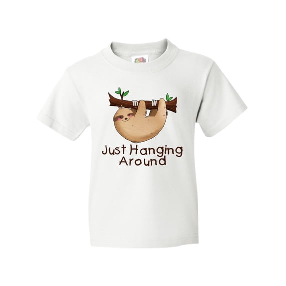 Inktastic Just Hanging Around with Cute Sloth Youth T-Shirt