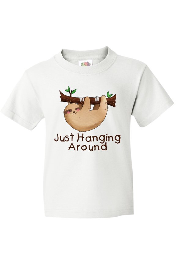 Just Hanging Around with Cute Sloth Youth T-Shirt