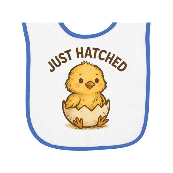 Inktastic Just Hatched Chick Baby Terry Cloth Bib