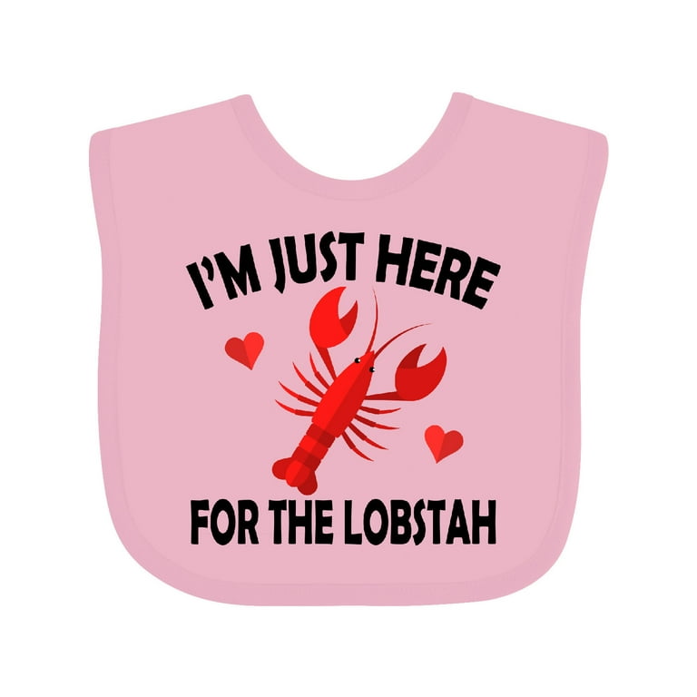 Inktastic Just Here for the Lobster Boys or Girls Baby Bib 