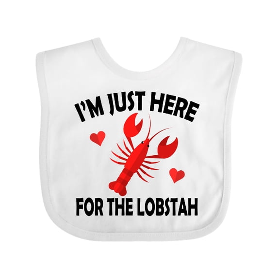 Inktastic Just Here for the Lobster Boys or Girls Baby Bib