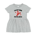 thumbnail image 1 of Inktastic Just Here for the Lobster Girls Baby Dress, 1 of 5