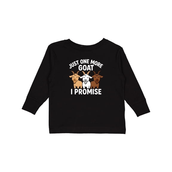 Inktastic Just One More Goat I Promise Boys or Girls Long Sleeve Toddler T-Shirt