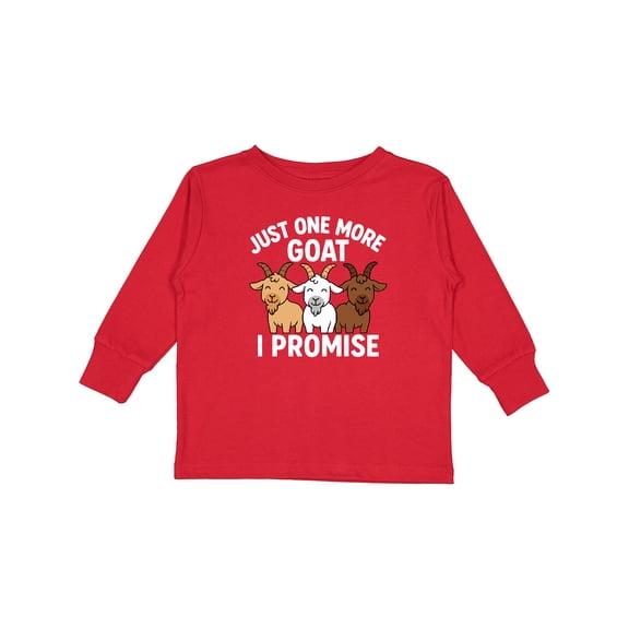Inktastic Just One More Goat I Promise Boys or Girls Long Sleeve Toddler T-Shirt
