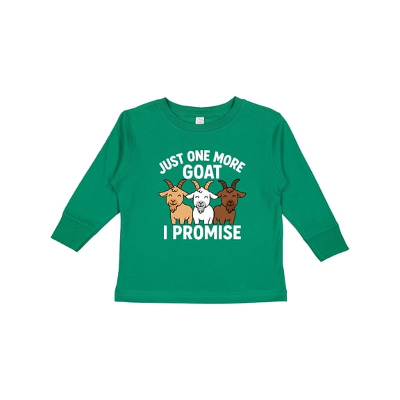 Inktastic Just One More Goat I Promise Boys or Girls Long Sleeve Toddler T-Shirt