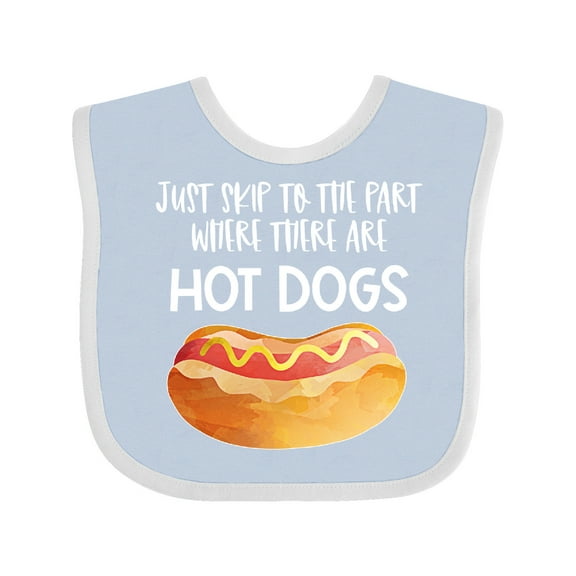 Inktastic Just Skip to the Part Where There Are Hot Dogs Boys or Girls Baby Bib