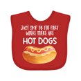 thumbnail image 1 of Inktastic Just Skip to the Part Where There Are Hot Dogs Boys or Girls Baby Bib, 1 of 4