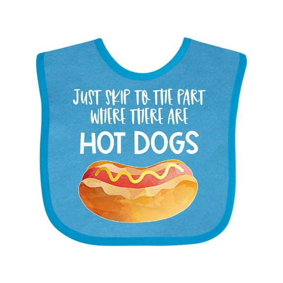 Inktastic Just Skip to the Part Where There Are Hot Dogs Boys or Girls Baby Bib