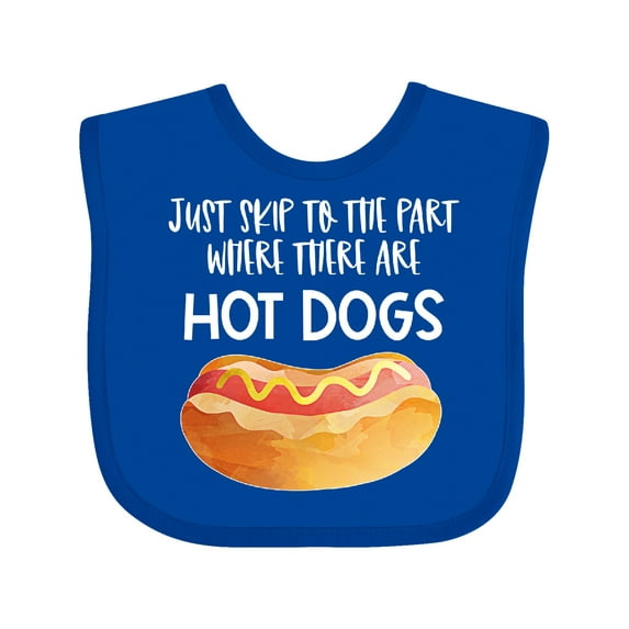 Inktastic Just Skip to the Part Where There Are Hot Dogs Boys or Girls Baby Bib