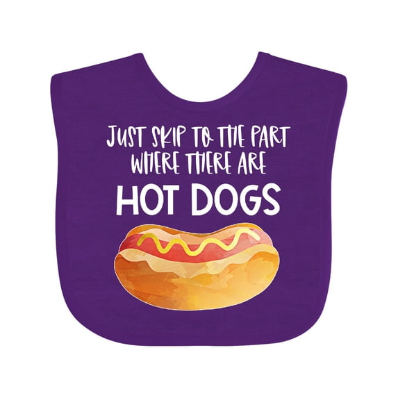 Inktastic Just Skip to the Part Where There Are Hot Dogs Boys or Girls Baby Bib