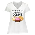 thumbnail image 1 of Inktastic Just Skip to the Part Where There's Donuts Women's Plus Size V-Neck T-Shirt, 1 of 5