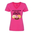 thumbnail image 1 of Inktastic Just Skip to the Part Where There's Donuts Women's V-Neck T-Shirt, 1 of 5