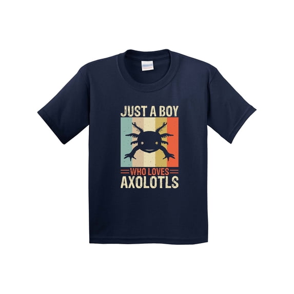Inktastic Just a Boy Who Loves Axolotls Youth T-Shirt
