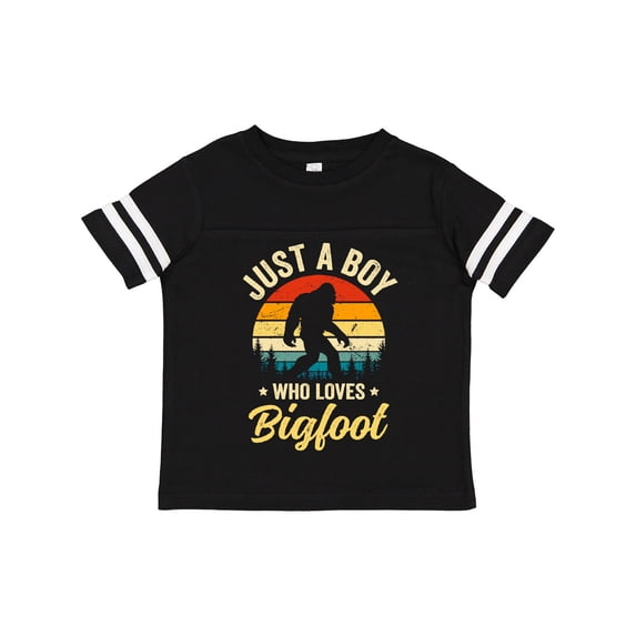 Inktastic Just a Boy Who Loves Bigfoot Retro Sasquatch Boys Toddler T-Shirt
