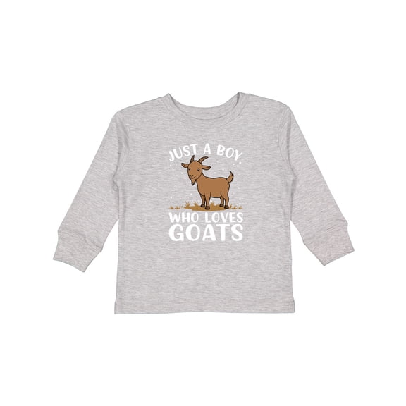 Inktastic Just a Boy Who Loves Goats Boys Long Sleeve Toddler T-Shirt