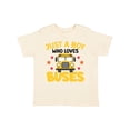 thumbnail image 1 of Inktastic Just a Boy Who Loves School Buses Boys Toddler T-Shirt, 1 of 5