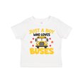 thumbnail image 1 of Inktastic Just a Boy Who Loves School Buses Boys Toddler T-Shirt, 1 of 5
