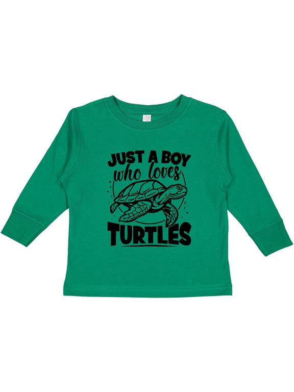 Just a Boy Who Loves Turtles Boys Long Sleeve Toddler T-Shirt