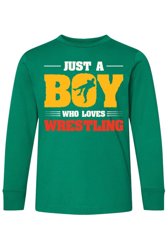 Just a Boy Who Loves Wrestling Long Sleeve Youth T-Shirt