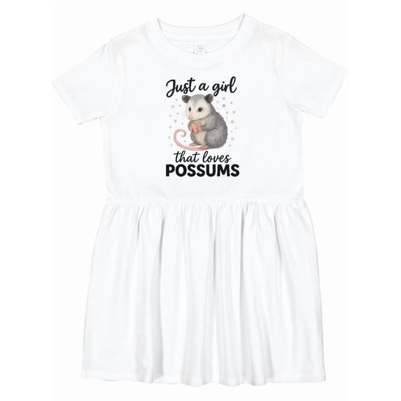 Inktastic Just a Girl That Loves Possums Girls Toddler Dress