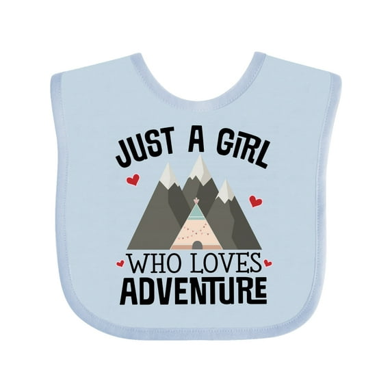 Inktastic Just a Girl Who Loves Adventure Girls Baby Bib