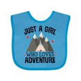 thumbnail image 1 of Inktastic Just a Girl Who Loves Adventure Girls Baby Bib, 1 of 4