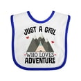 thumbnail image 1 of Inktastic Just a Girl Who Loves Adventure Girls Baby Bib, 1 of 4