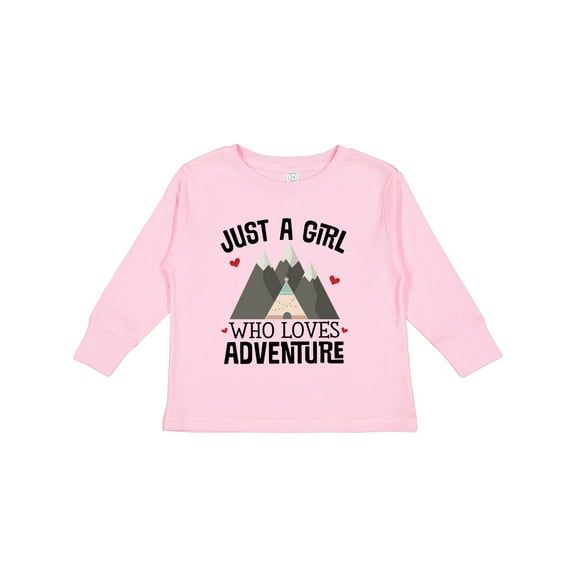 Inktastic Just a Girl Who Loves Adventure Girls Long Sleeve Toddler T-Shirt