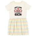 thumbnail image 1 of Inktastic Just a Girl Who Loves Bacon Girls Toddler Dress, 1 of 5