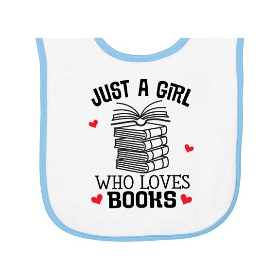 Inktastic Just a Girl Who Loves Books Baby Terry Cloth Bib