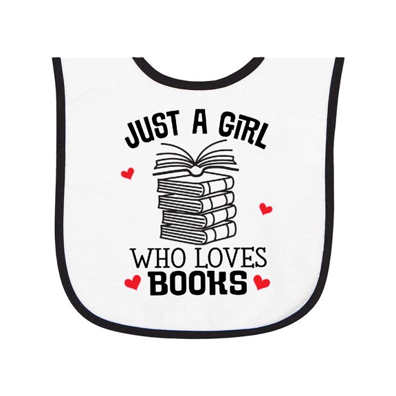 Inktastic Just a Girl Who Loves Books Baby Terry Cloth Bib