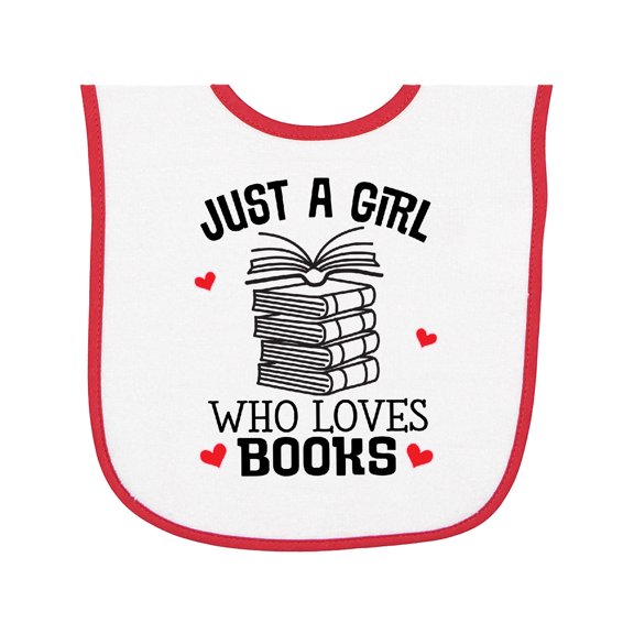 Inktastic Just a Girl Who Loves Books Baby Terry Cloth Bib