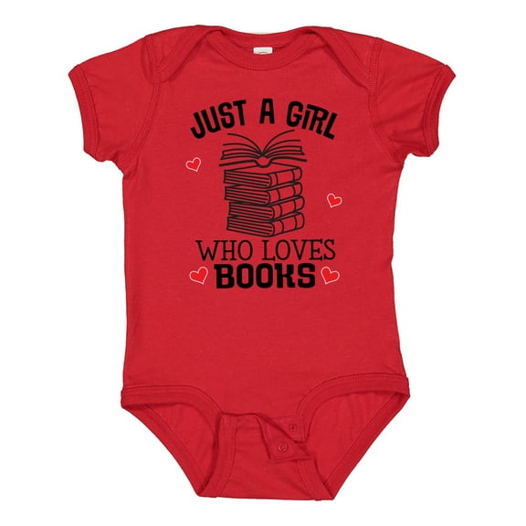 Inktastic Just a Girl Who Loves Books Girls Baby Bodysuit