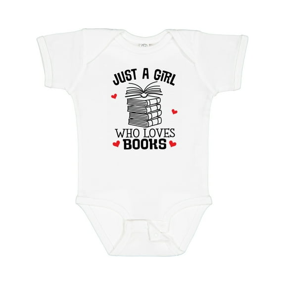 Inktastic Just a Girl Who Loves Books Girls Baby Bodysuit