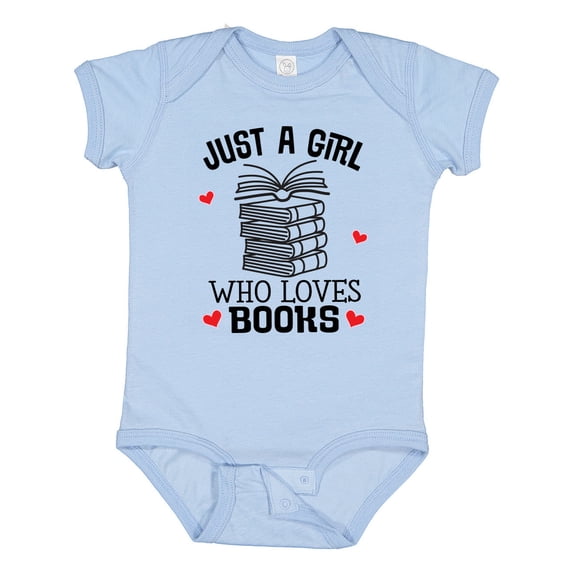 Inktastic Just a Girl Who Loves Books Girls Baby Bodysuit