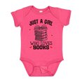 thumbnail image 1 of Inktastic Just a Girl Who Loves Books Girls Baby Bodysuit, 1 of 5