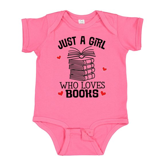 Inktastic Just a Girl Who Loves Books Girls Baby Bodysuit